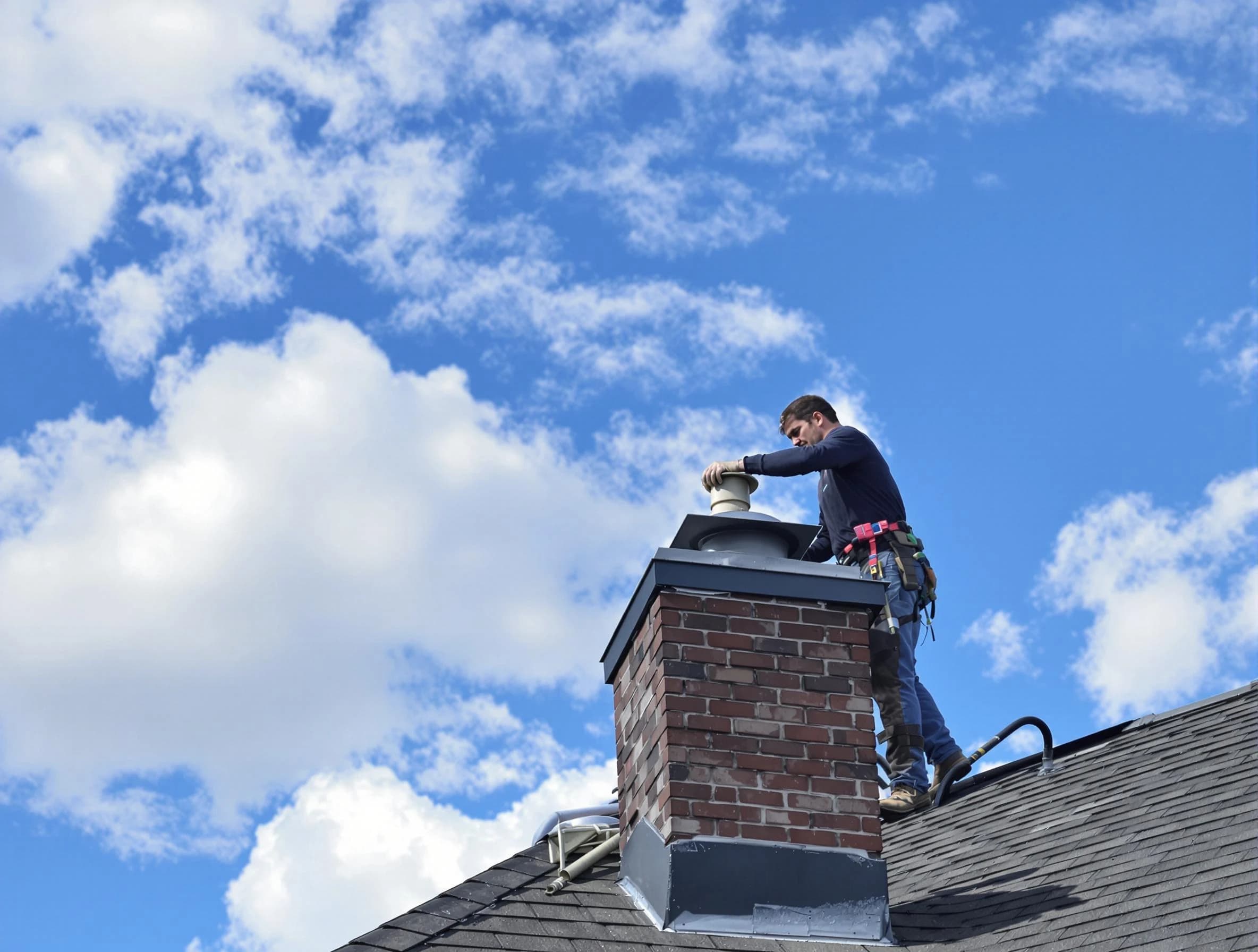 Chester Chimney Sweep installing a sturdy chimney cap in Chester, VA