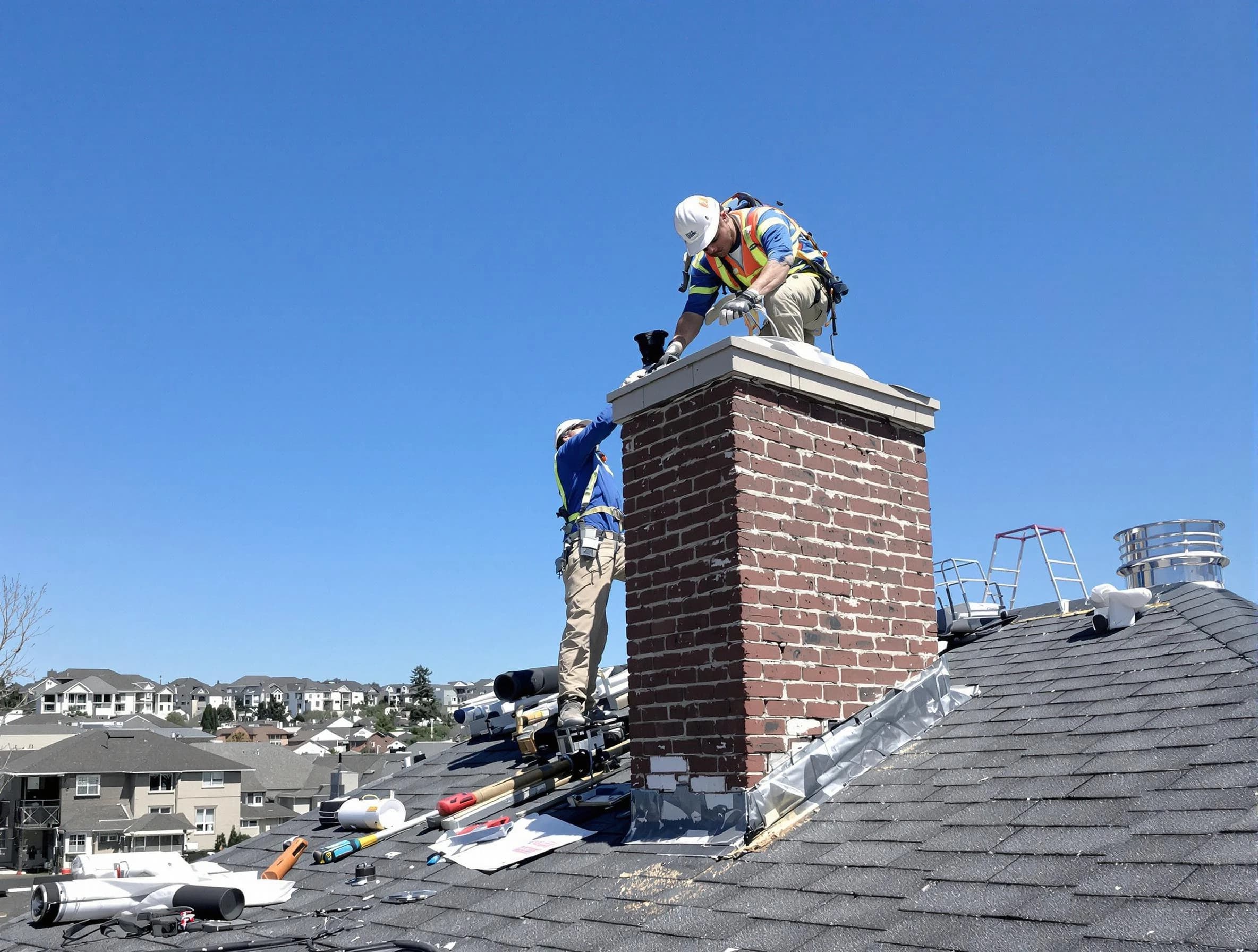 Chester Chimney Sweep repairing a chimney crown in Chester, VA