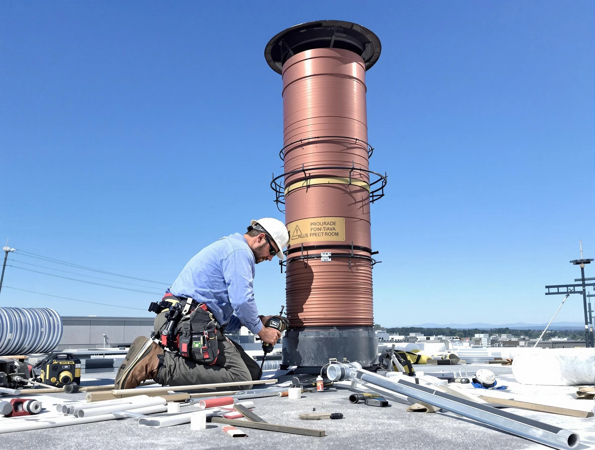 Installed chimney liner by Chester Chimney Sweep in Chester, VA