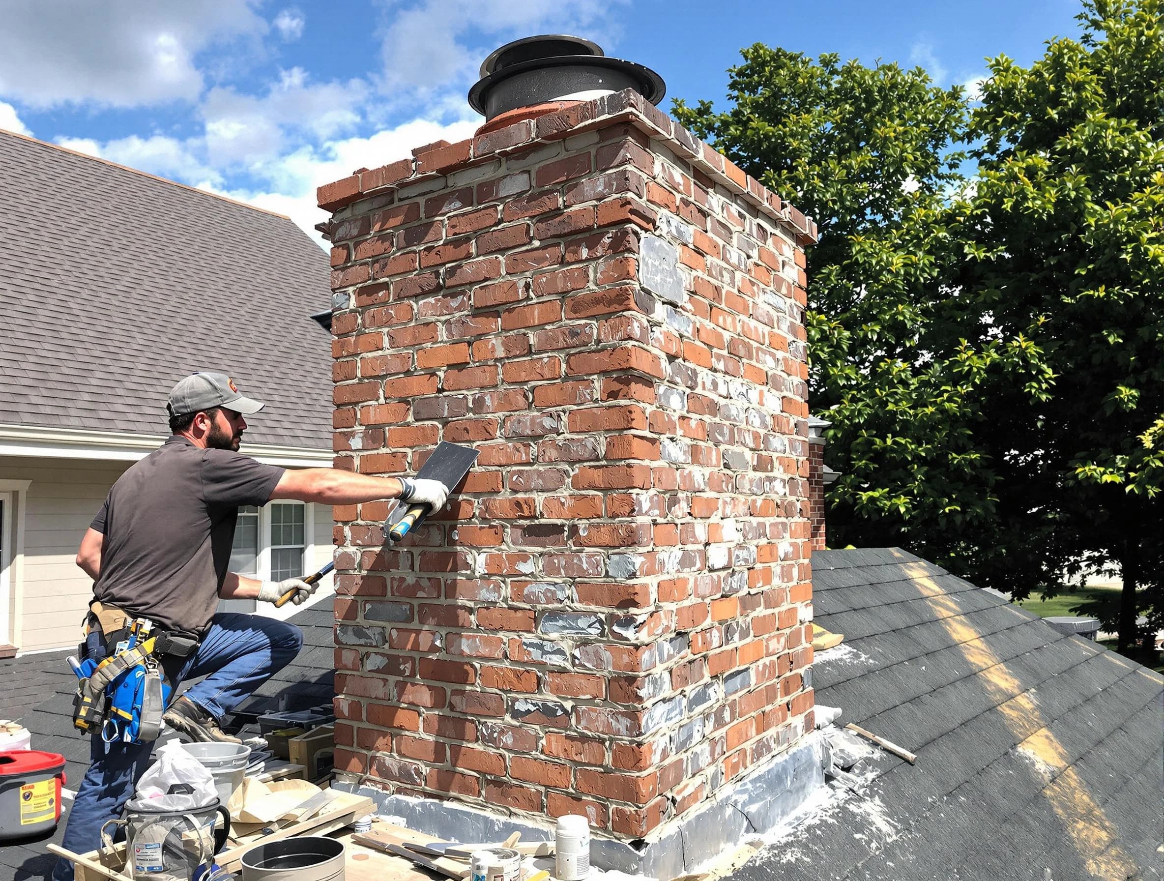 Completed chimney rebuild by Chester Chimney Sweep in Chester, VA