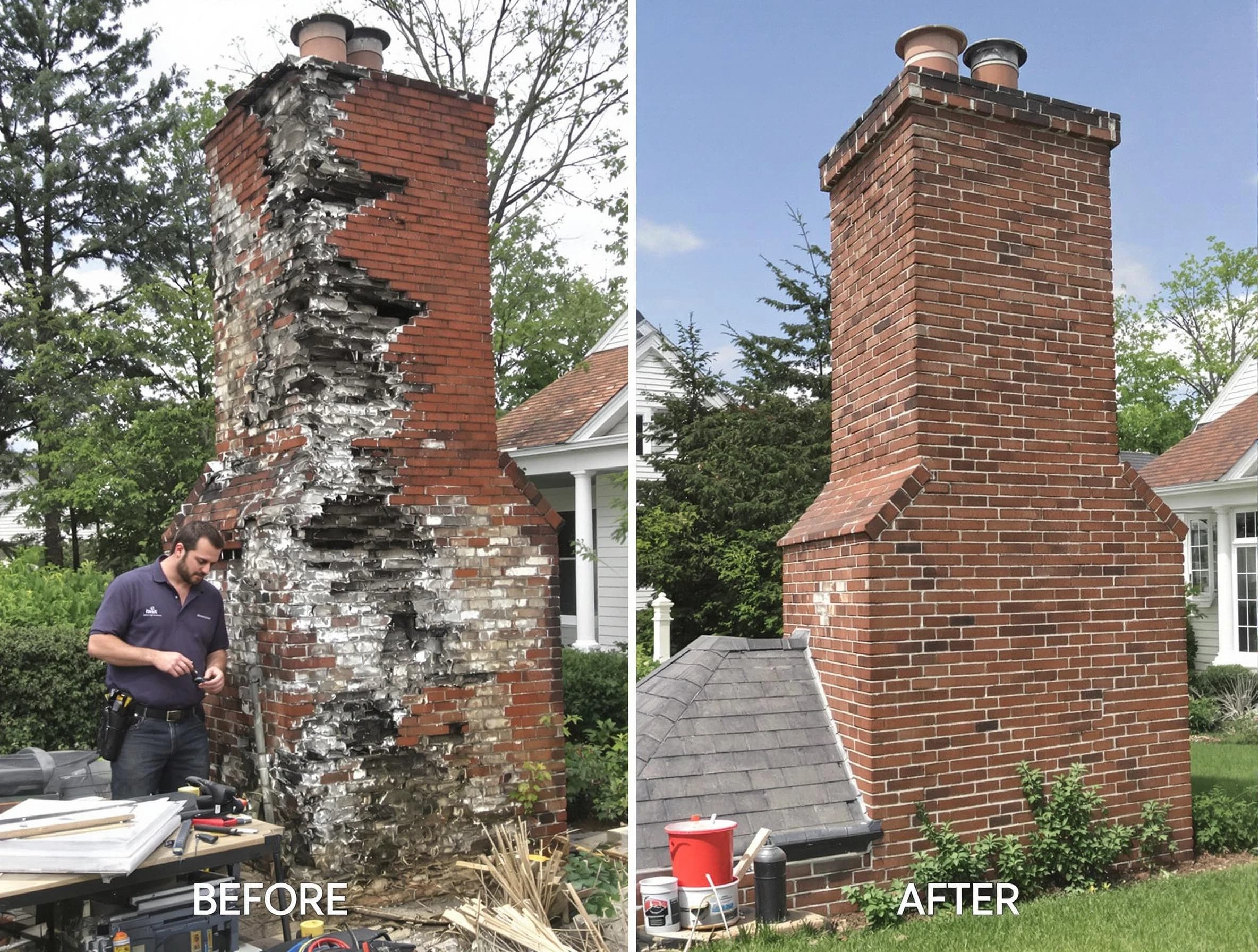 Chester Chimney Sweep performing a full chimney restoration in Chester, VA
