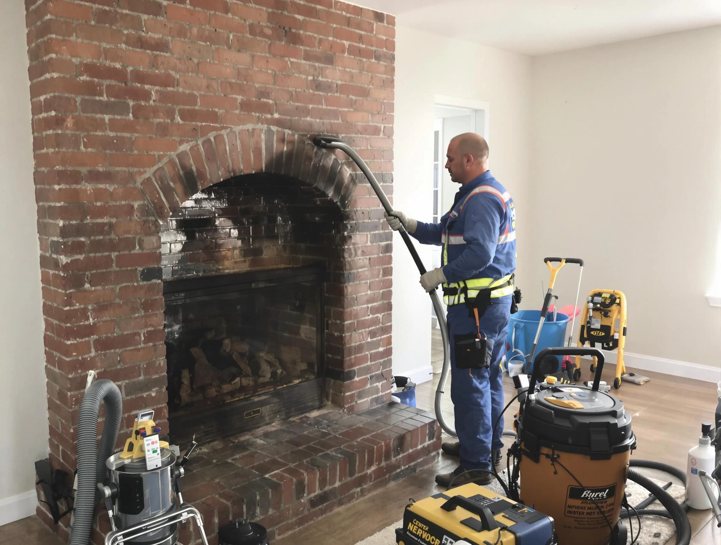 Chester Chimney Sweep expert performing detailed chimney sweep in Chester, VA
