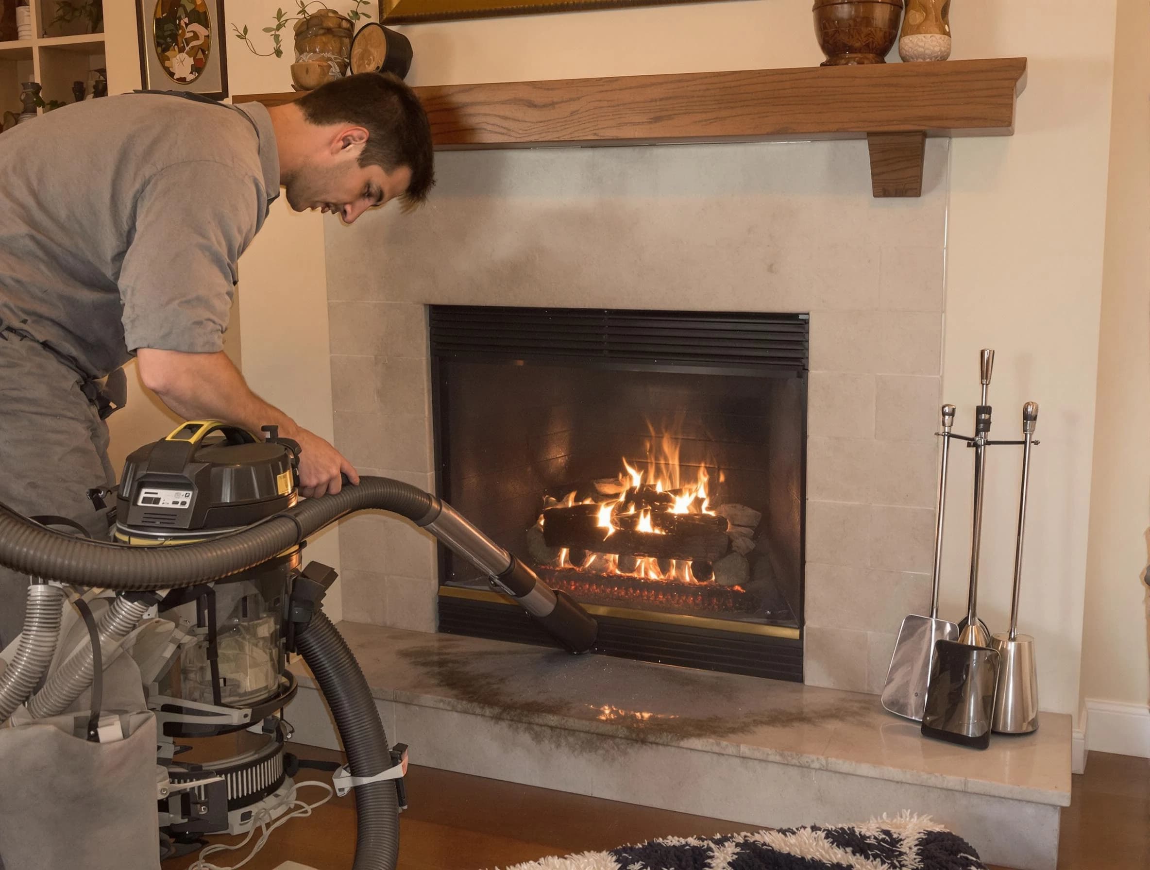 Routine fireplace upkeep by Chester Chimney Sweep in Chester, VA