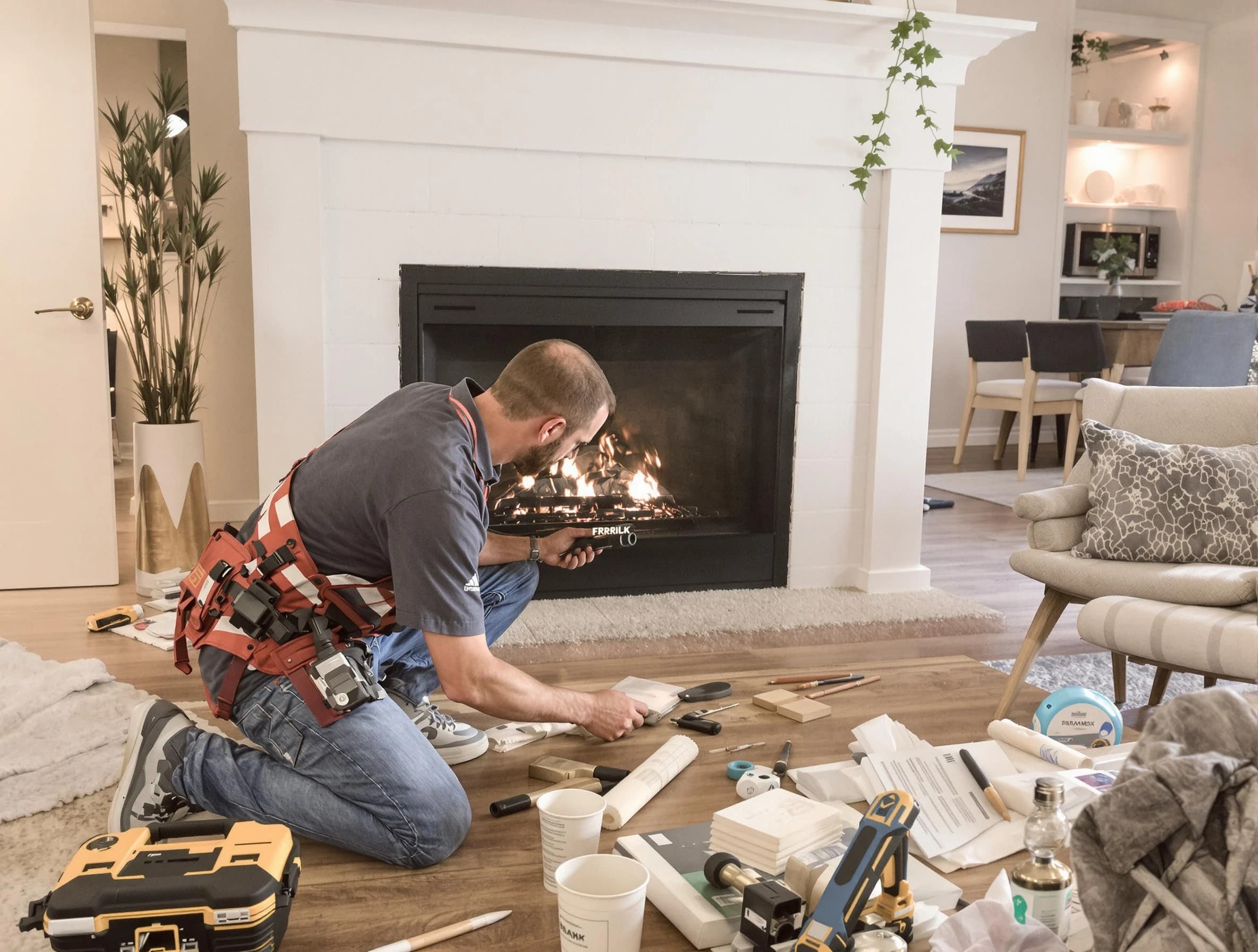 Chester Chimney Sweep performing fireplace repair in Chester, VA