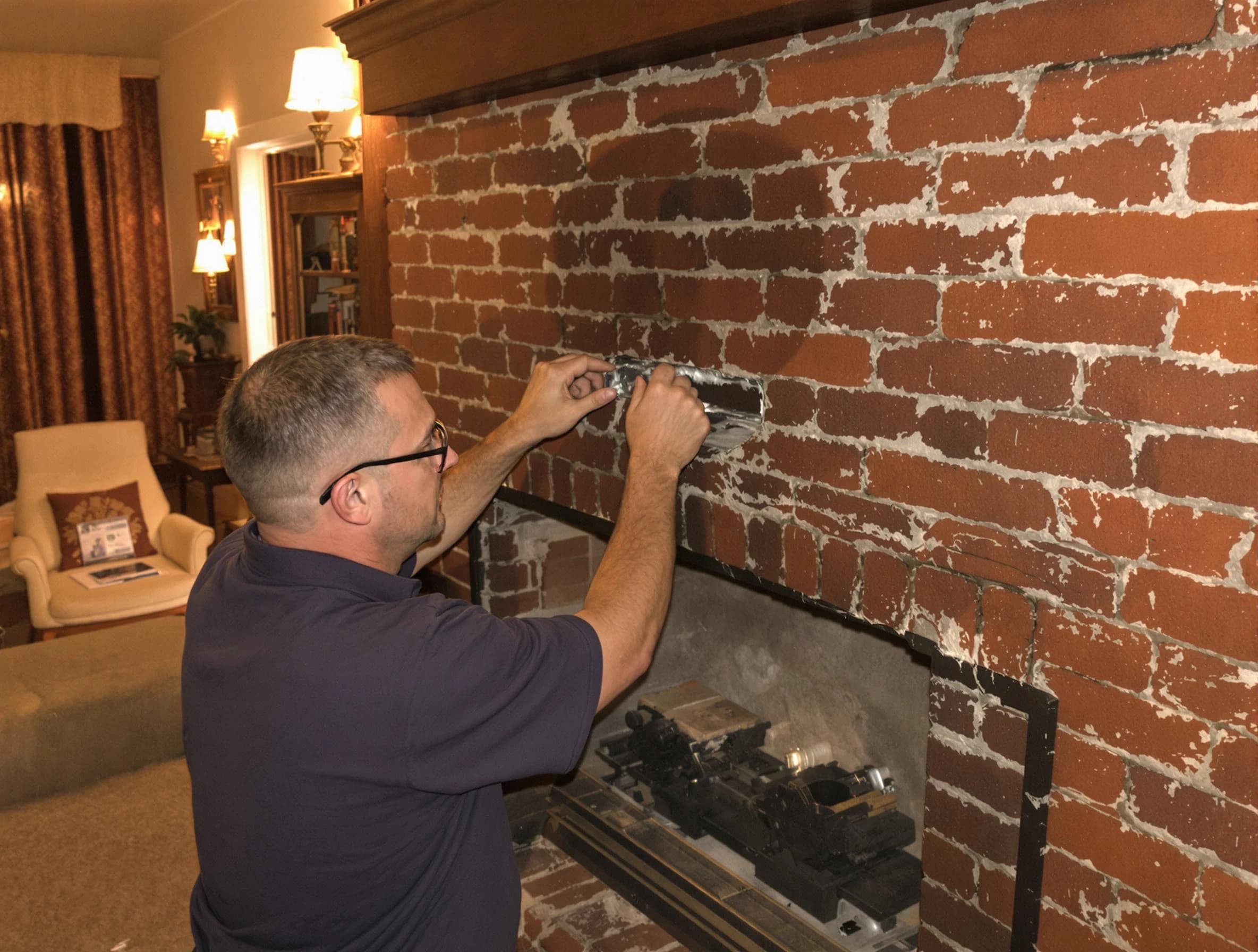 Chester Chimney Sweep expert fixing a fireplace in Chester, VA