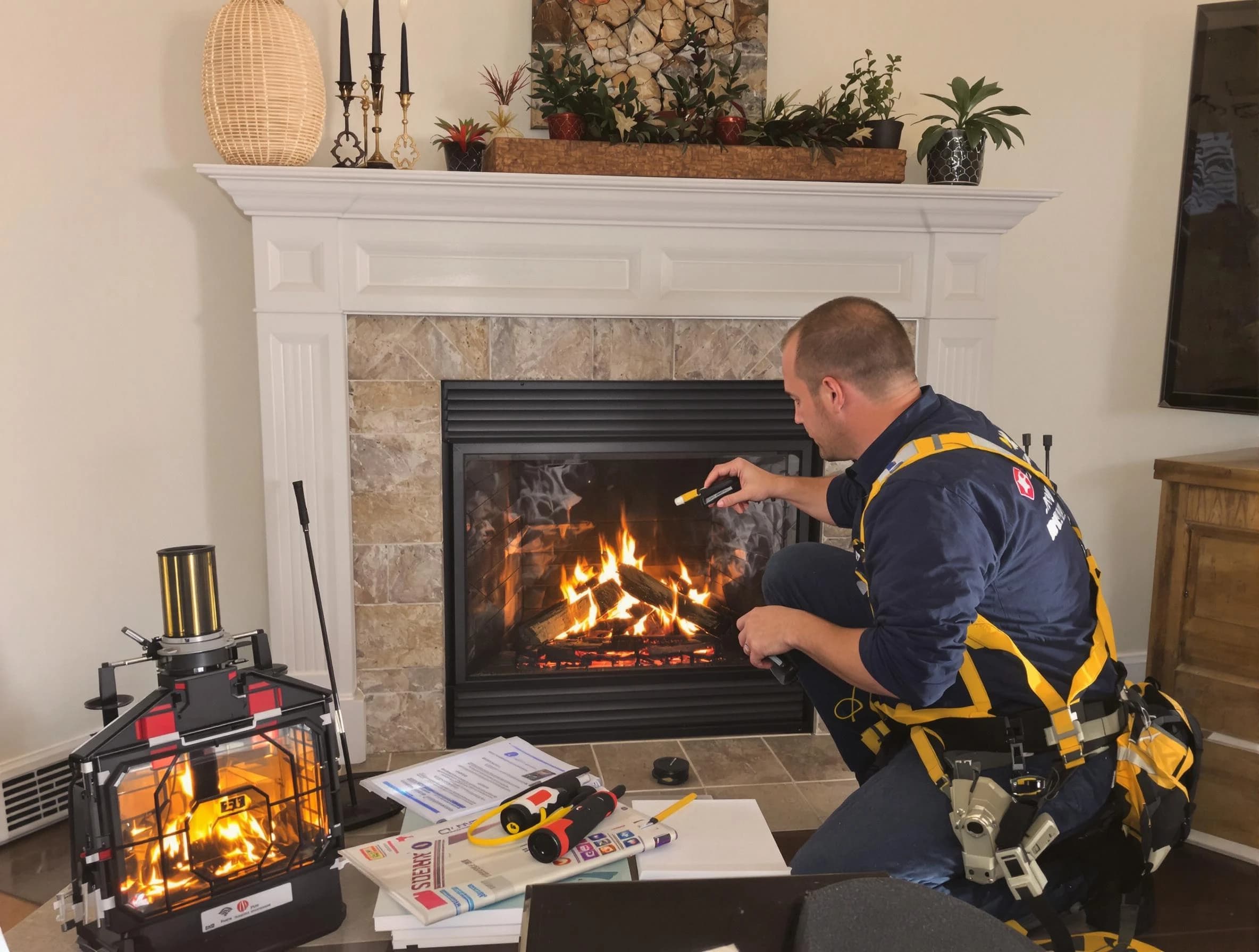 Safety-focused fireplace inspection by Chester Chimney Sweep in Chester, VA