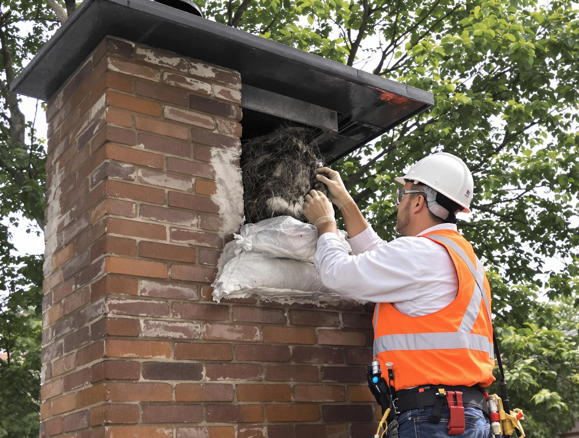 Humane removal of debris and animals by Chester Chimney Sweep in Chester, VA