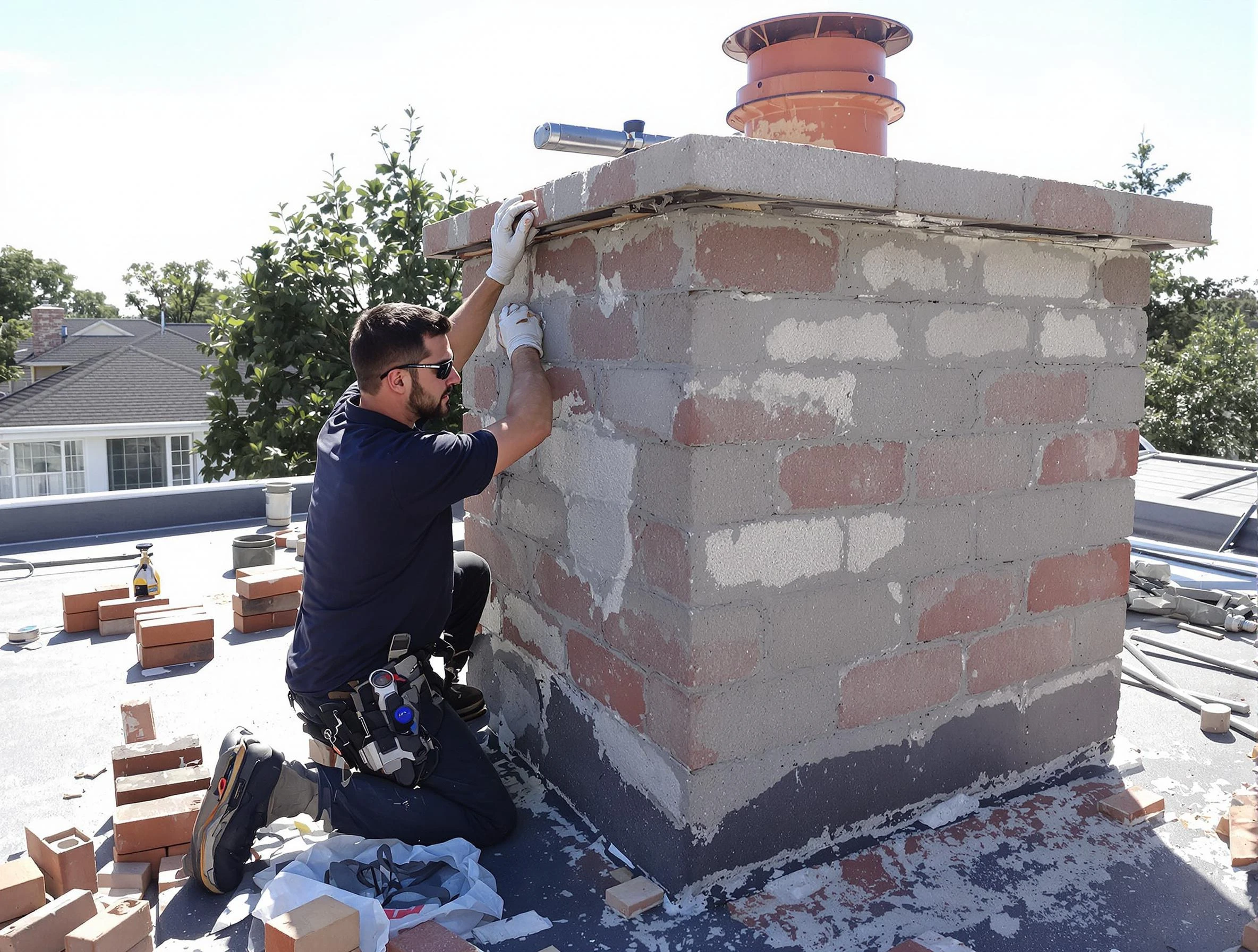 Advanced chimney repair process by Chester Chimney Sweep in Chester, VA