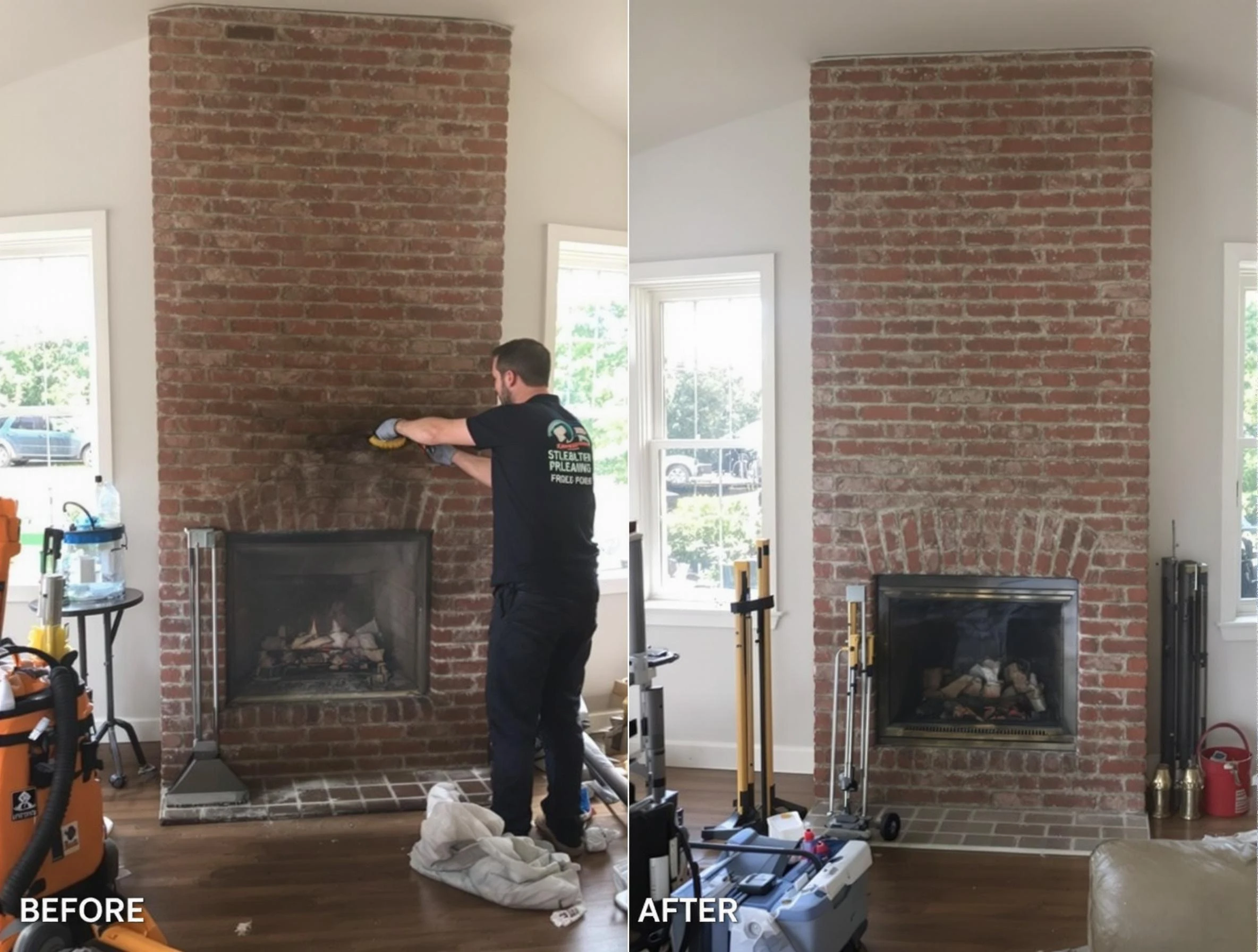Finished chimney sweeping service by Chester Chimney Sweep in Chester, VA