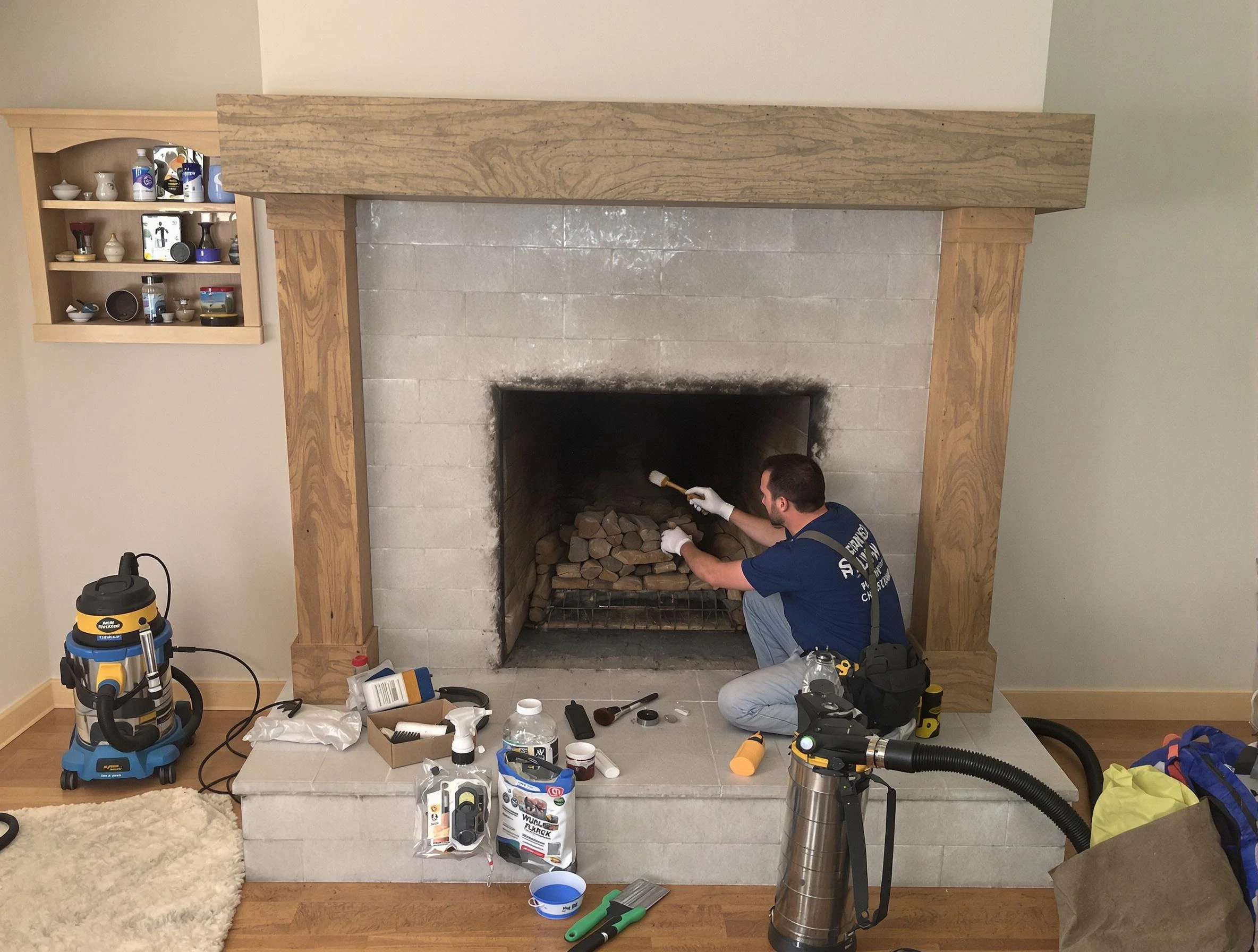 Detailed creosote removal process by Chester Chimney Sweep in Chester, VA